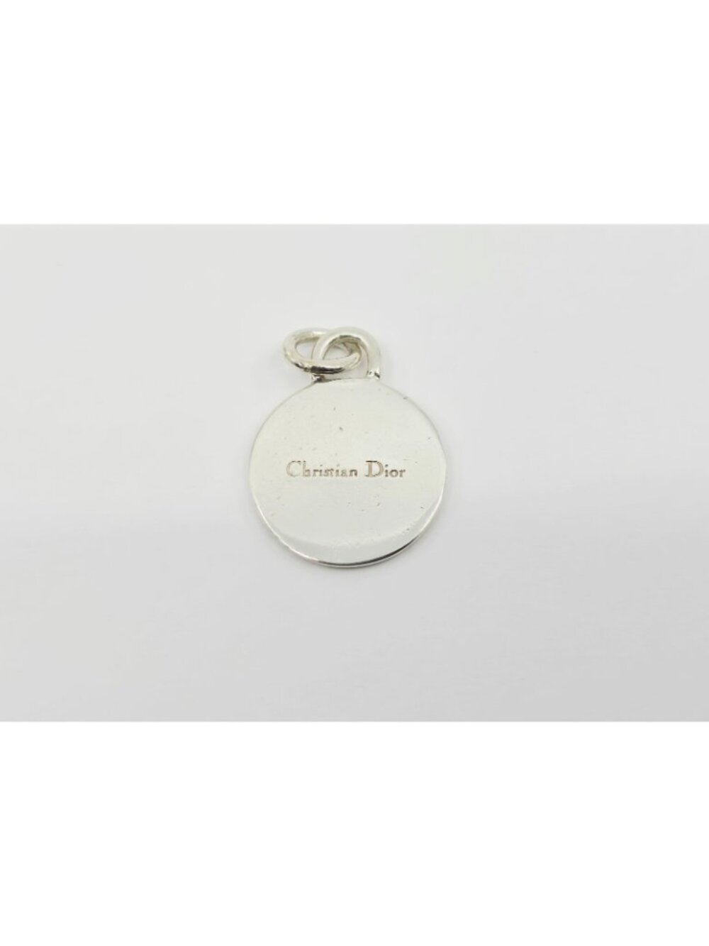 Vintage Solid 925 Sterling Silver Designer Christian Dior Round Charm Pendant - Picture 8 of 12